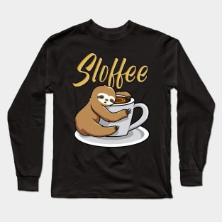 Sloffee Funny Sloth Coffee Mug Long Sleeve T-Shirt